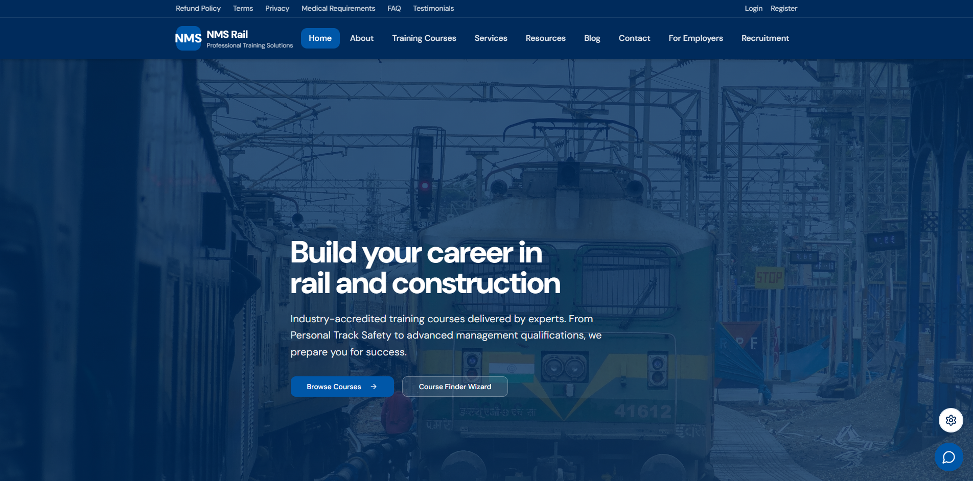 NMS Rail — Rail & Construction Training homepage preview