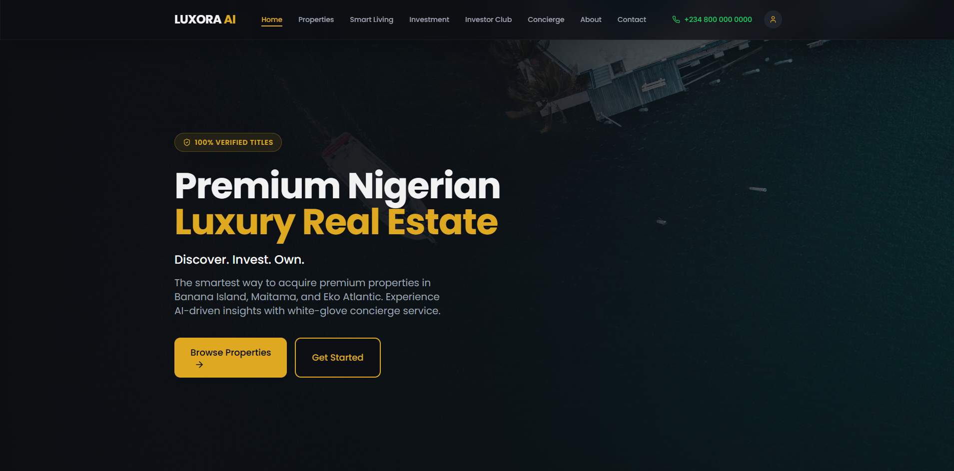 Luxora AI homepage preview