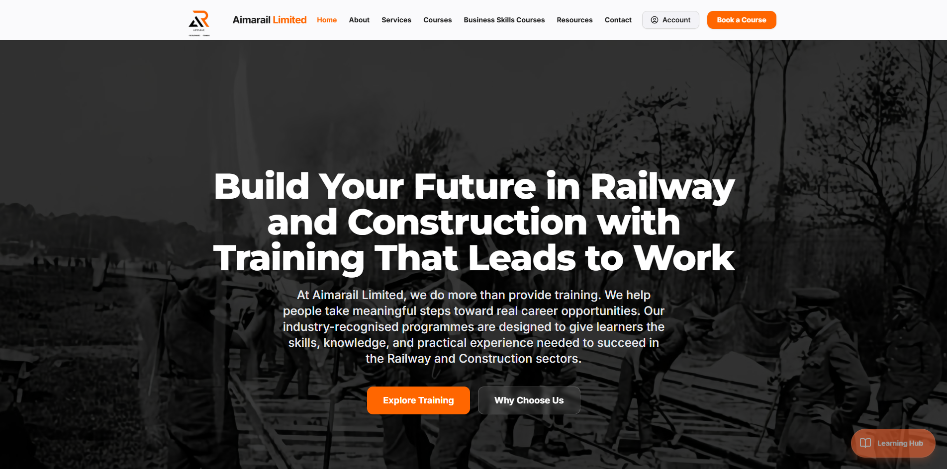 Aimarail Limited — Corporate Website homepage preview